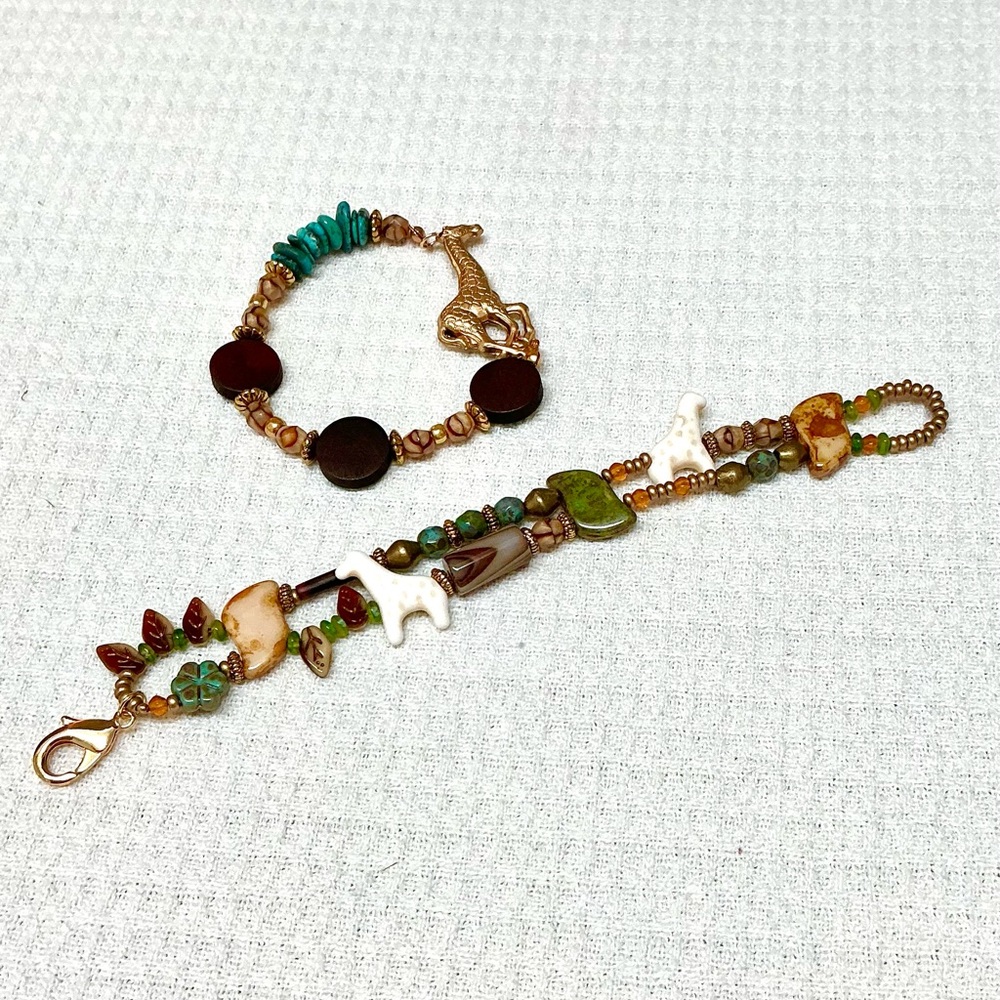 🌸Gem & Czech Safari Bracelet Set